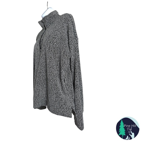 SOLD Avia Pullover Jacket Sweatshirt 1/4 Zip Large Black White Zip Pockets EUC - Picture 3 of 10